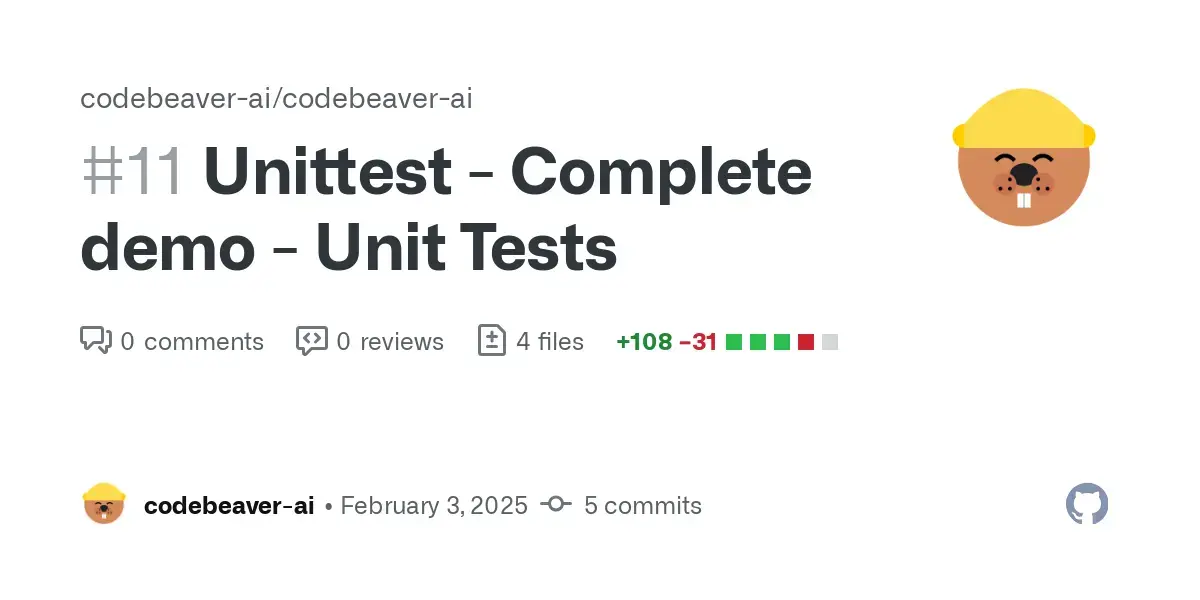 Preview of Unittest complete demo